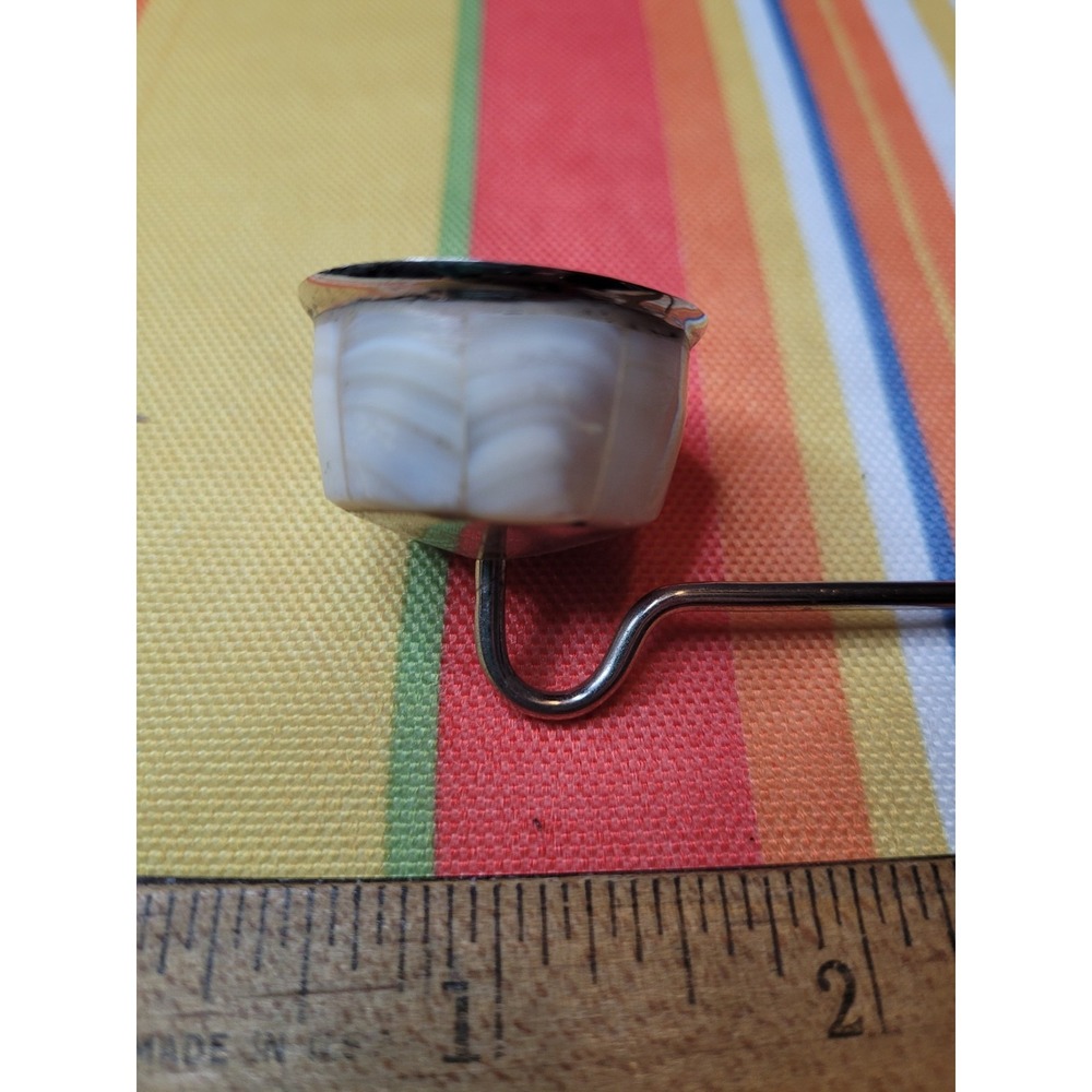 Vintage Long Metal Candle Snuffer, Mother Of Pearl-Look Decorative Head - Picture 2 of 5